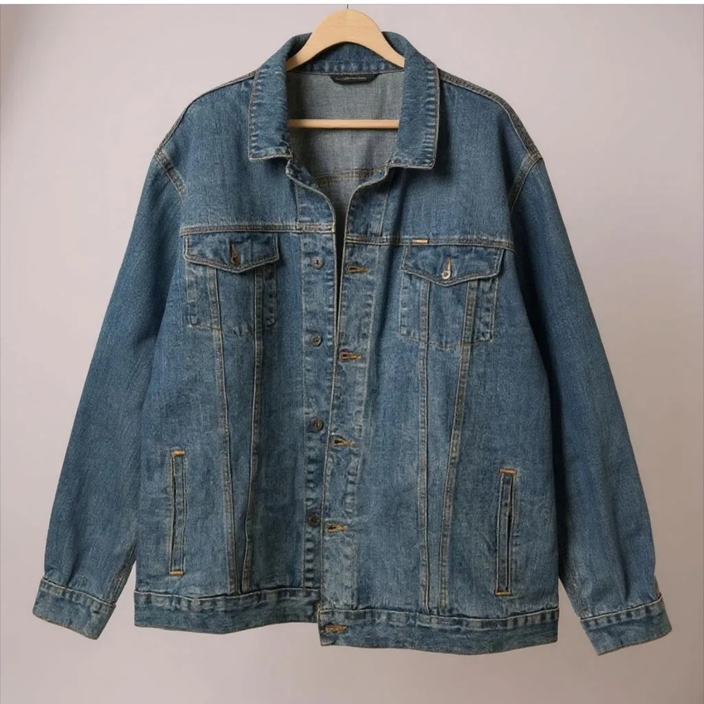 Vintage Ralph Lauren Polo faded denim MENS jean jacket 4XL black label Y2K 2000
